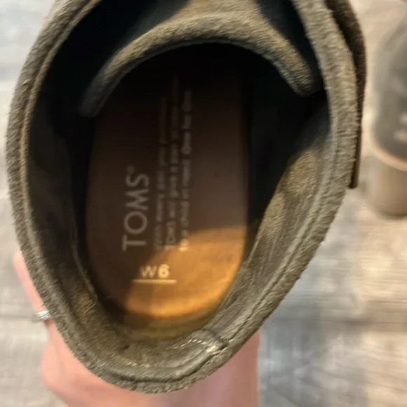 Toms Suede Lace Up Wedge Booties - Picture 4 of 5